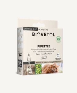 Pipettes anti-insectes chat bio 1ml (x3) BIO, 3 pièces